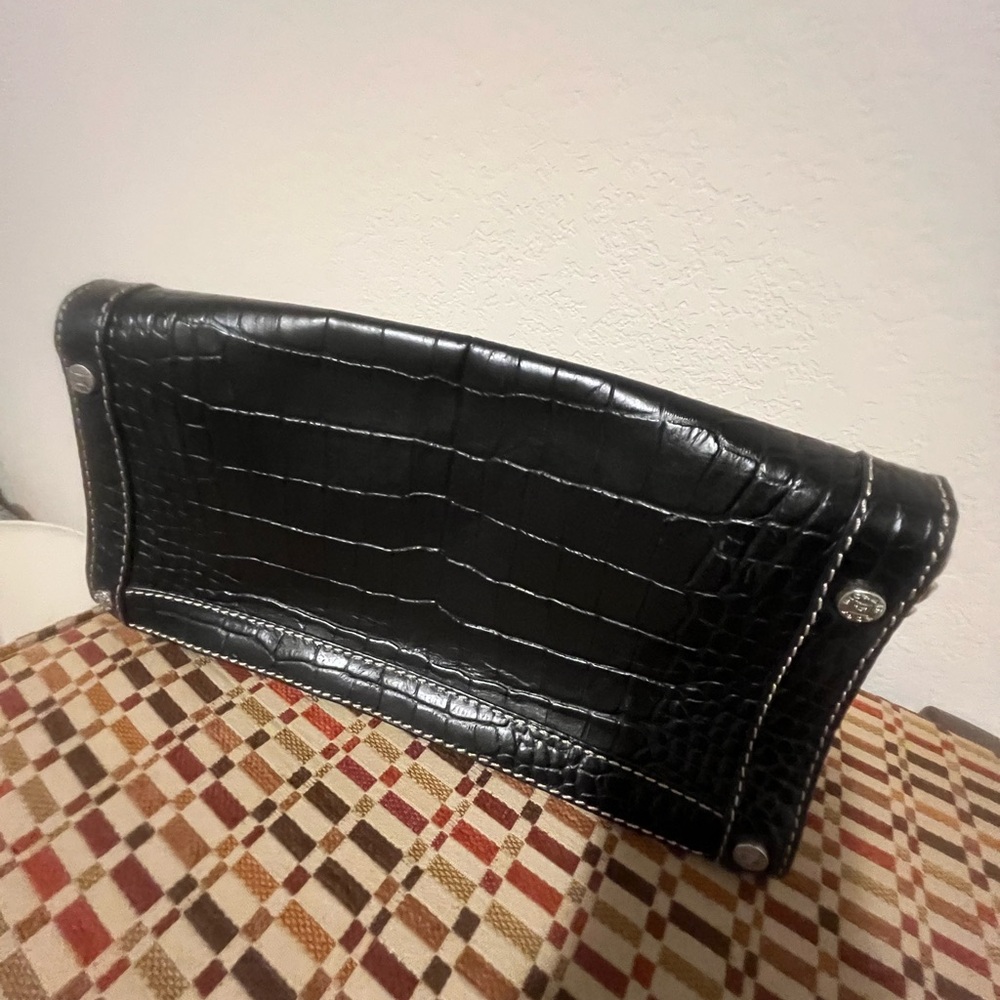 Michael Kors Black Crocodile-Embossed Satchel - Picture 4 of 5